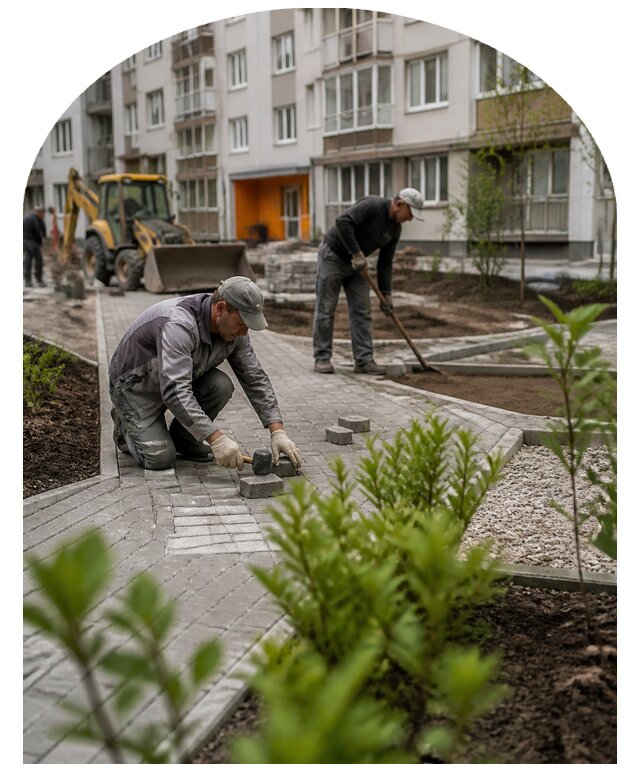 Благоустройство двора многоквартирного дома в Кингисеппе